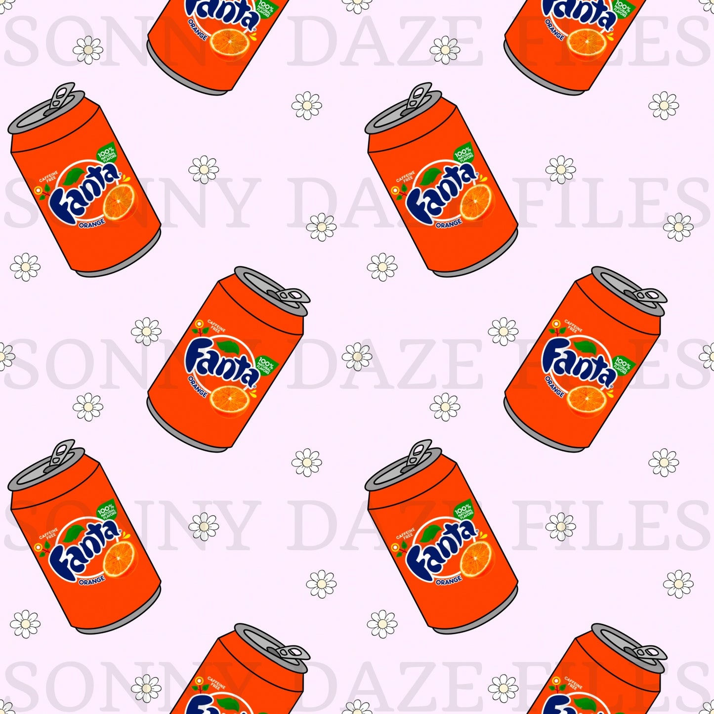Orange soda with flowers