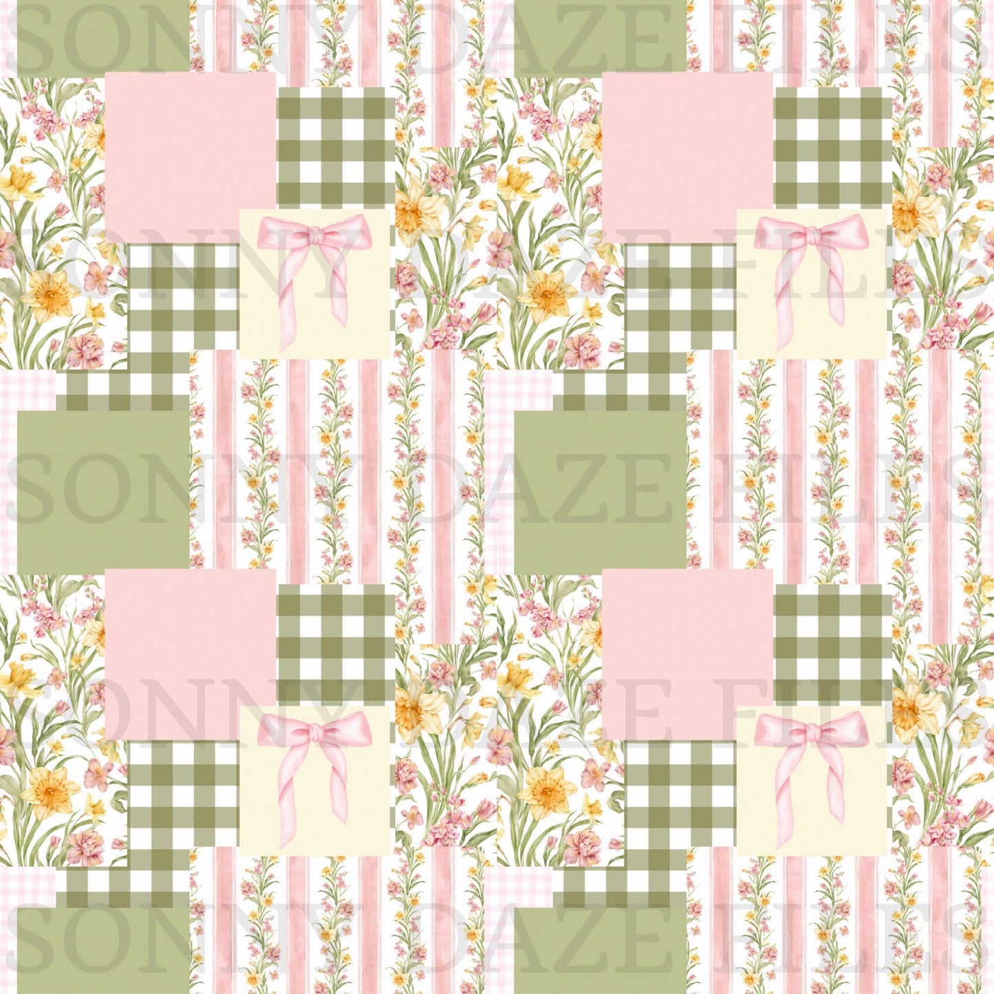 Green Floral Patchwork