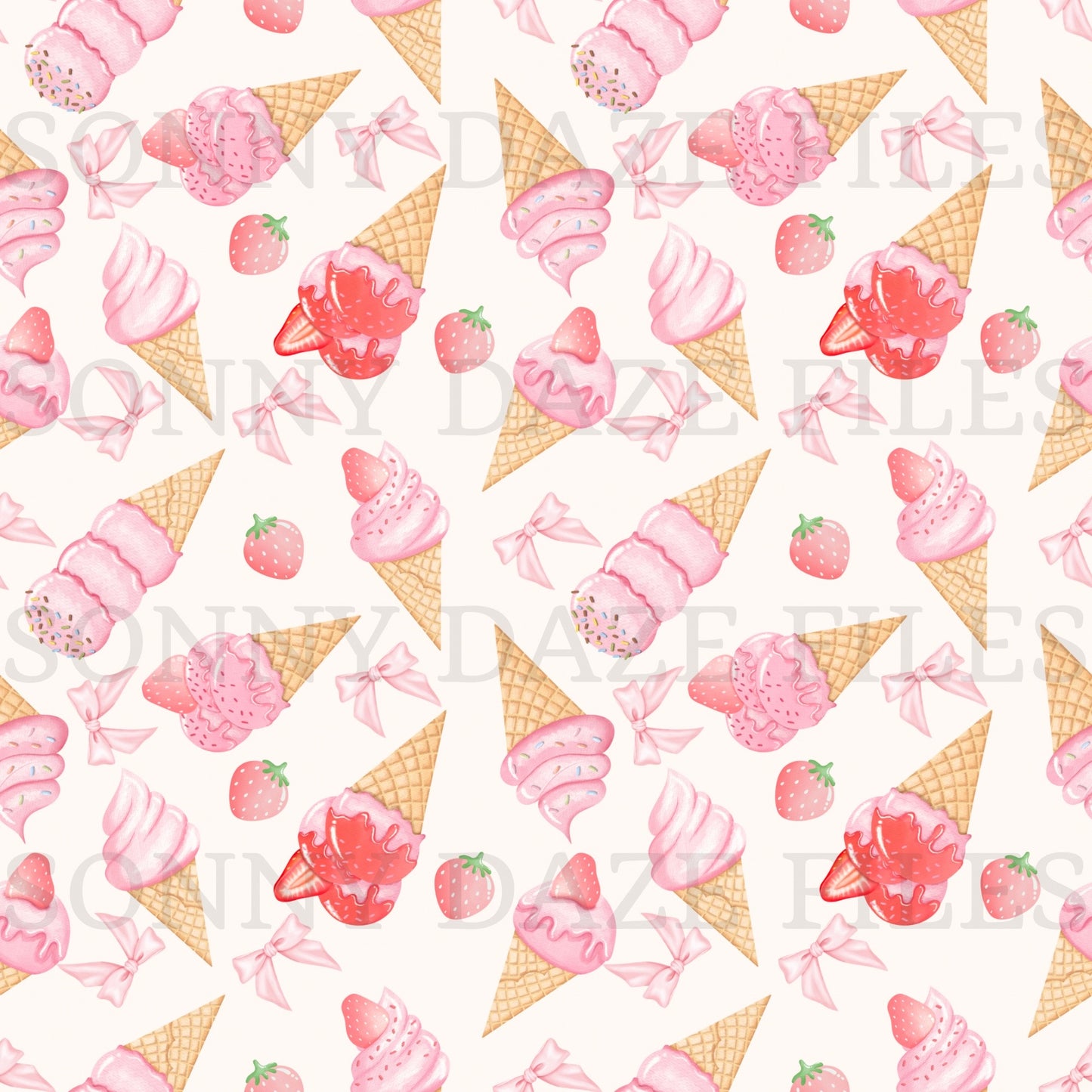 Strawberry icecream and bows