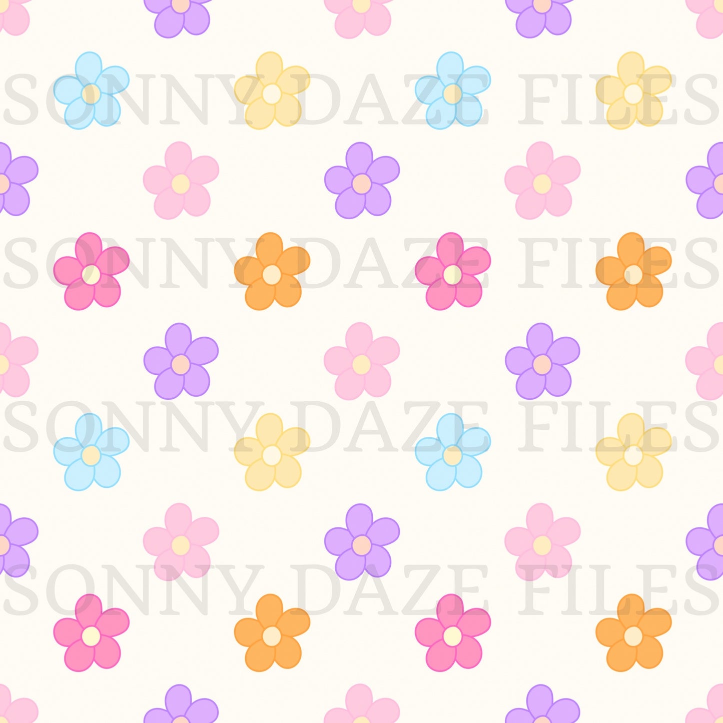 Multicolor simple flowers