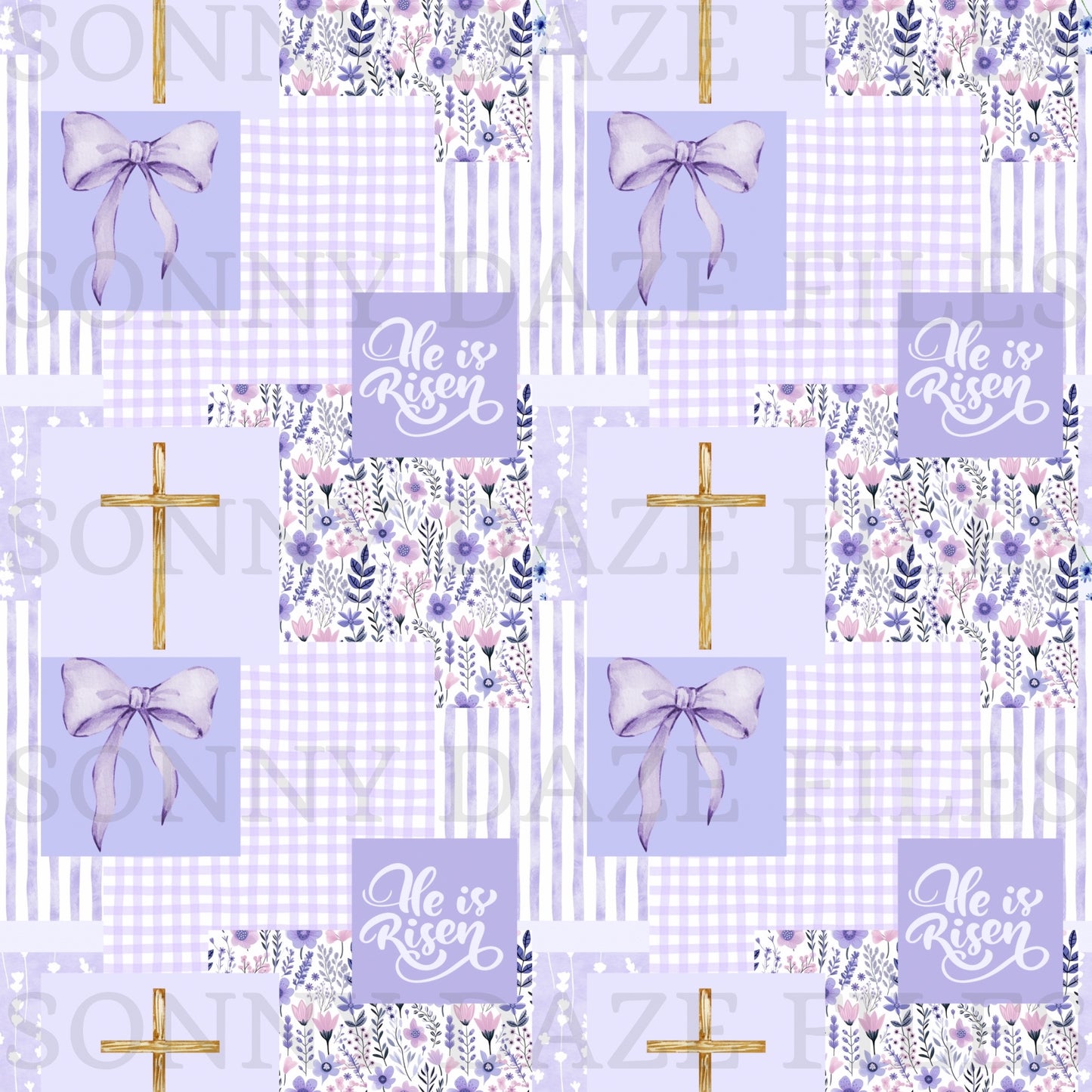 Easter patchwork purple
