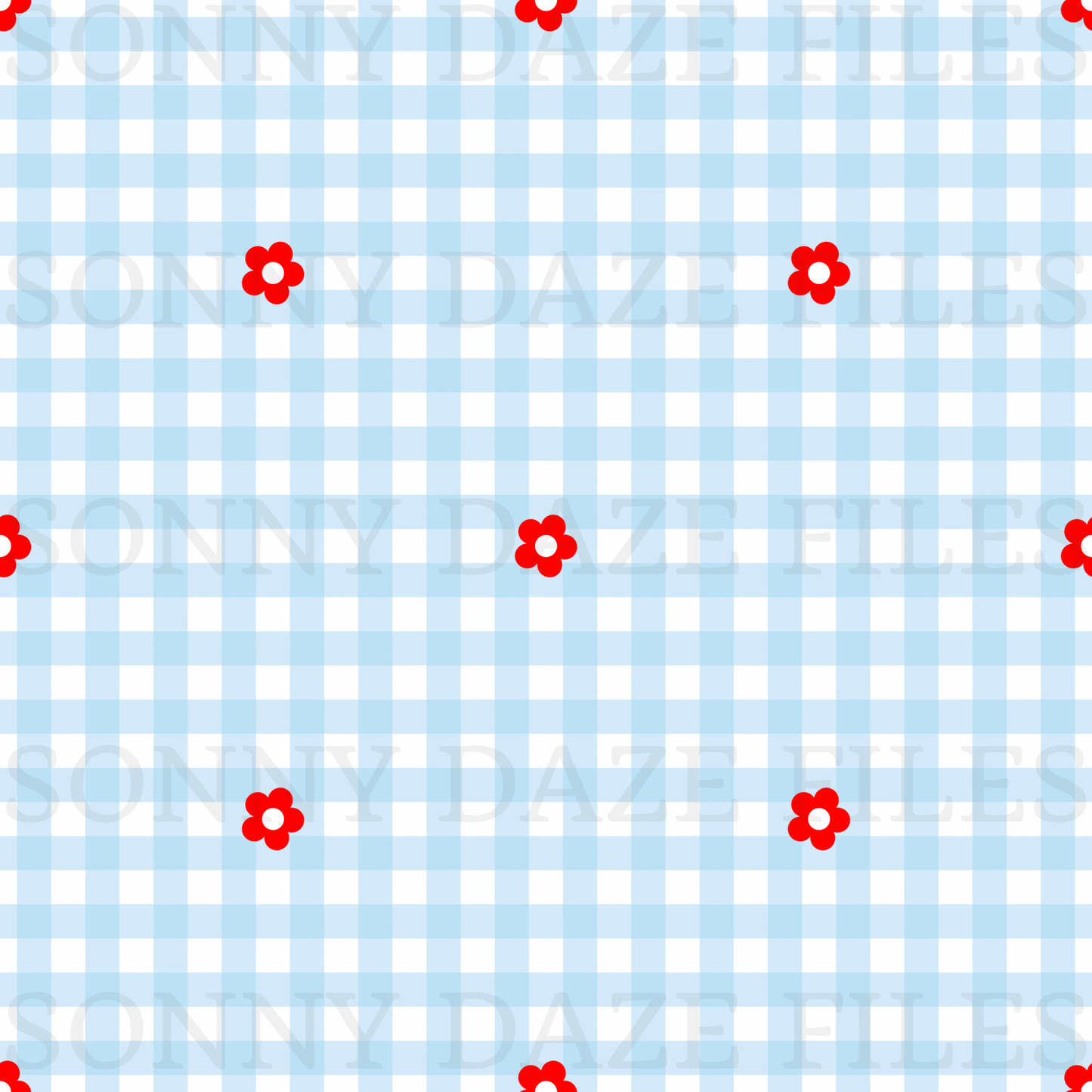 FOJ flowers on gingham