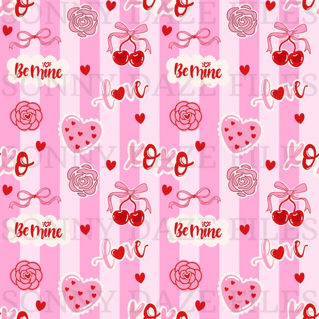 Valentines day pink stripes