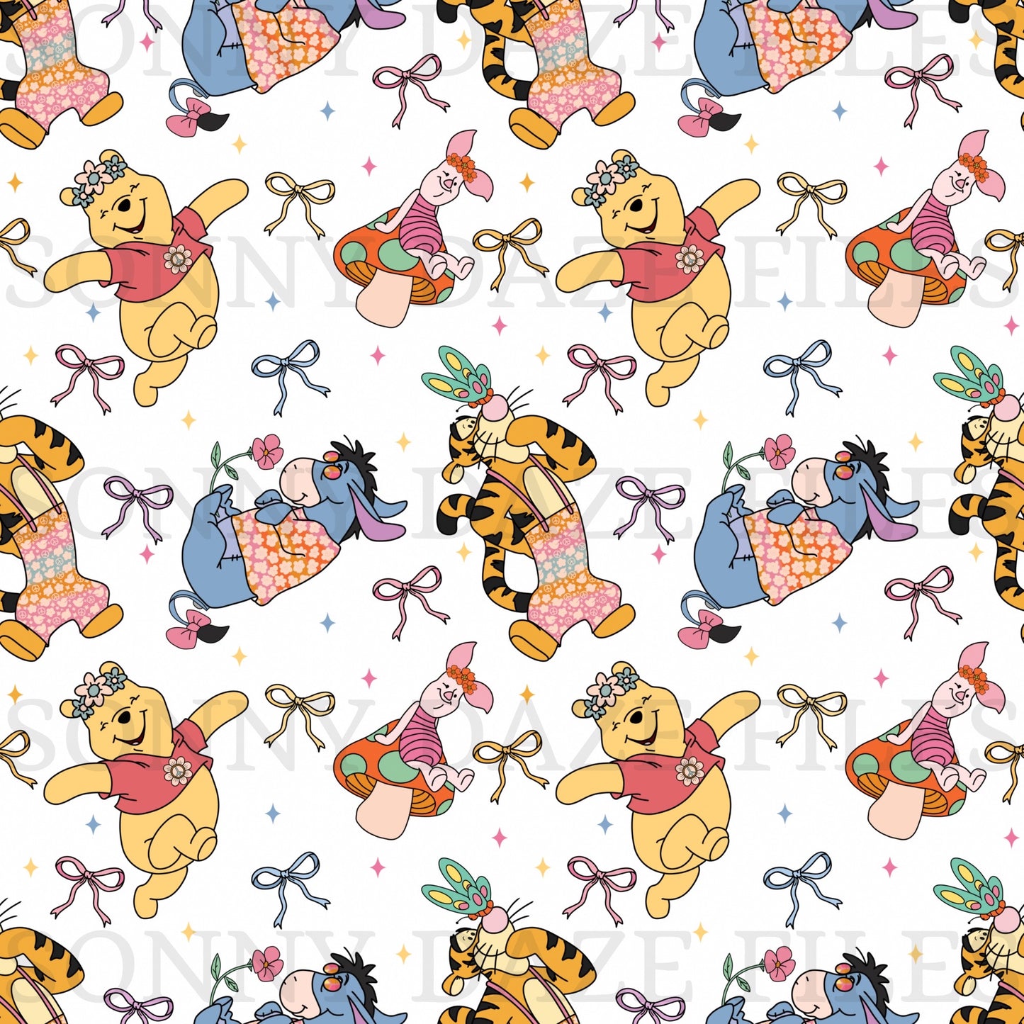 Honey bear & friends with bows