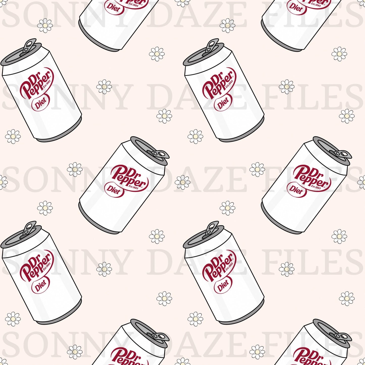 Diet soda with flowers
