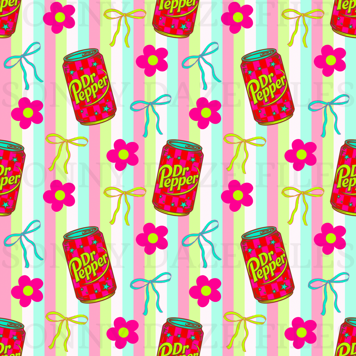 Soda with flowers and bows