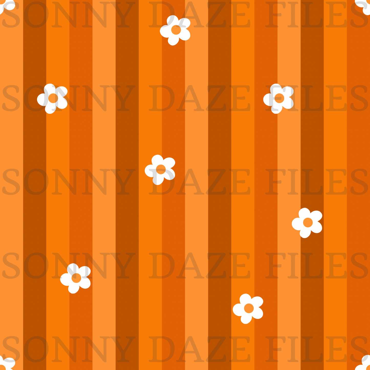 Orange stripes with flowers