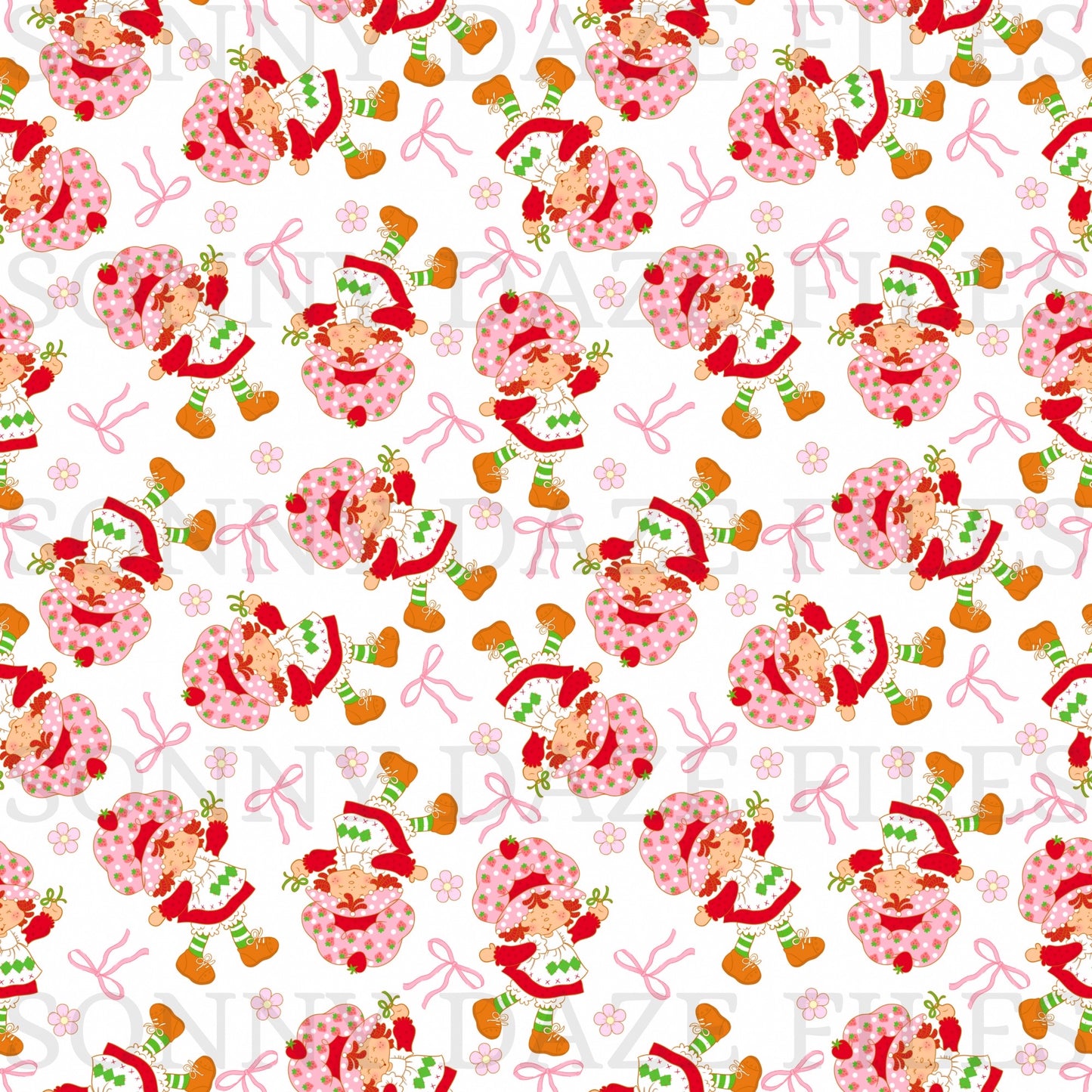 Strawberry girl with bows and flowers