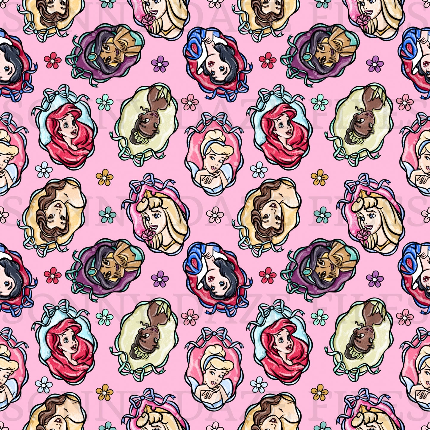 Princess portraits with flowers