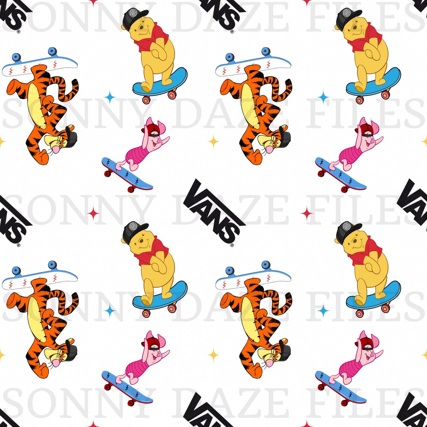 Honey bear and friends skateboarding