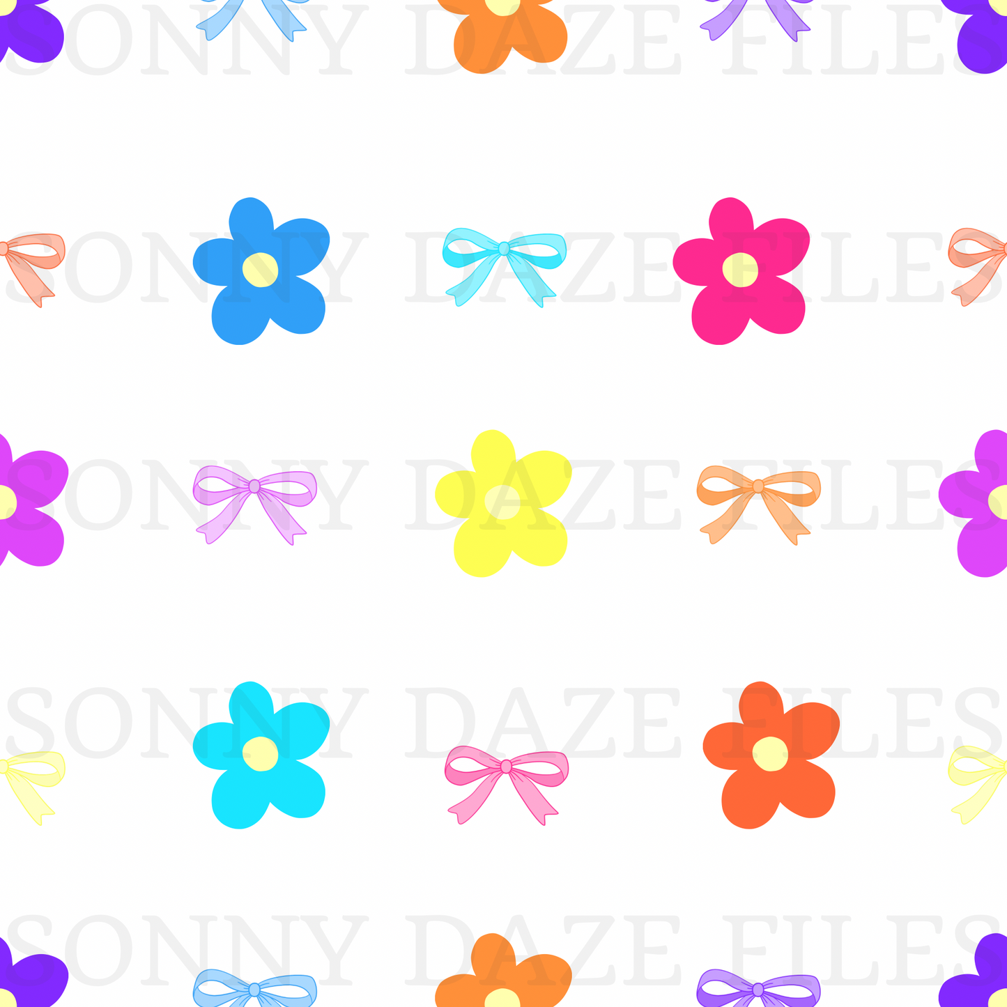 Neon flowers and bows