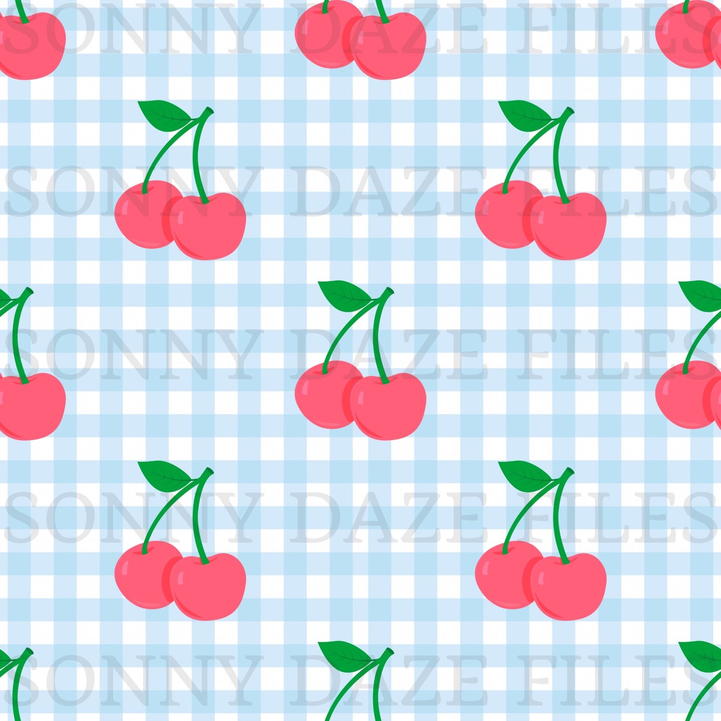Cherries on gingham