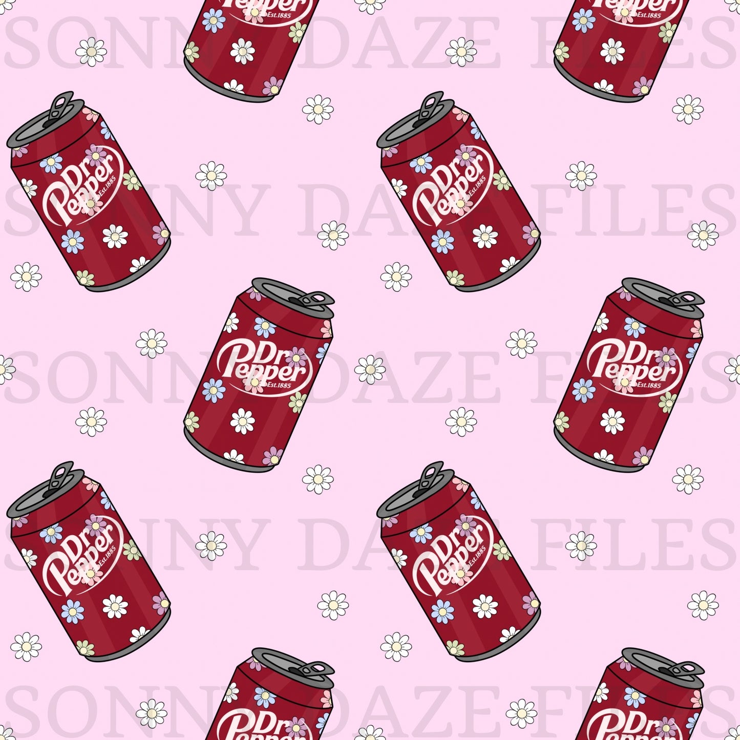 Maroon soda with flowers on can