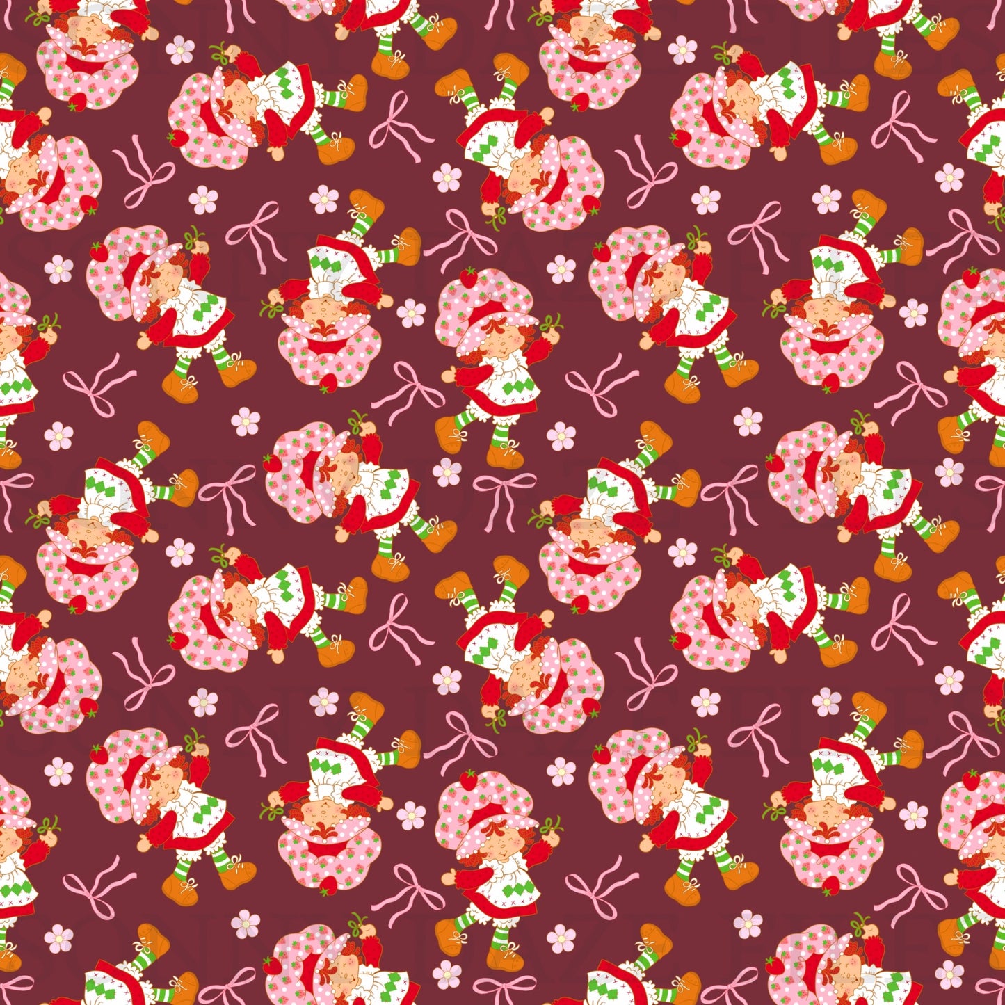 Strawberry girl with bows and flowers