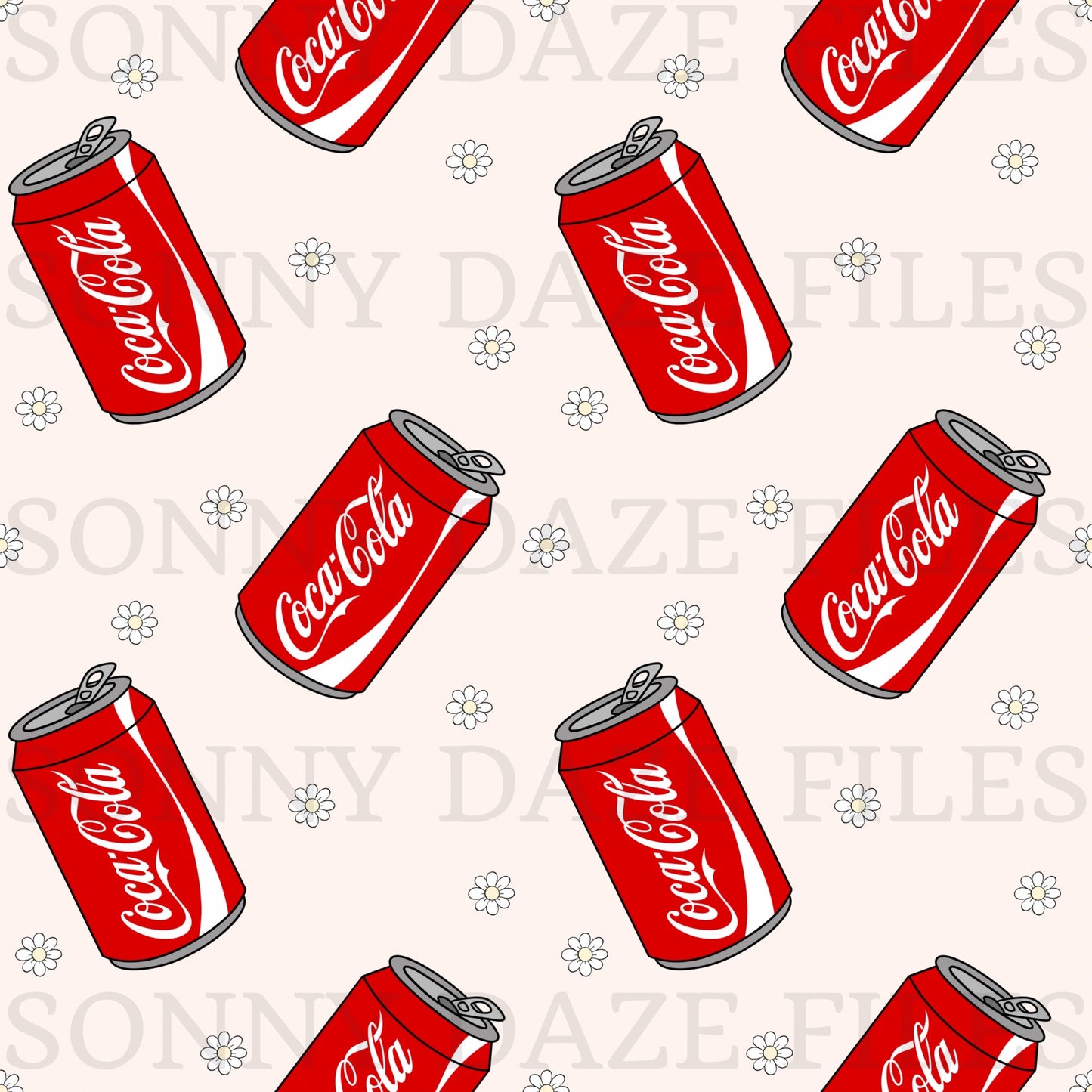 Red soda with flowers