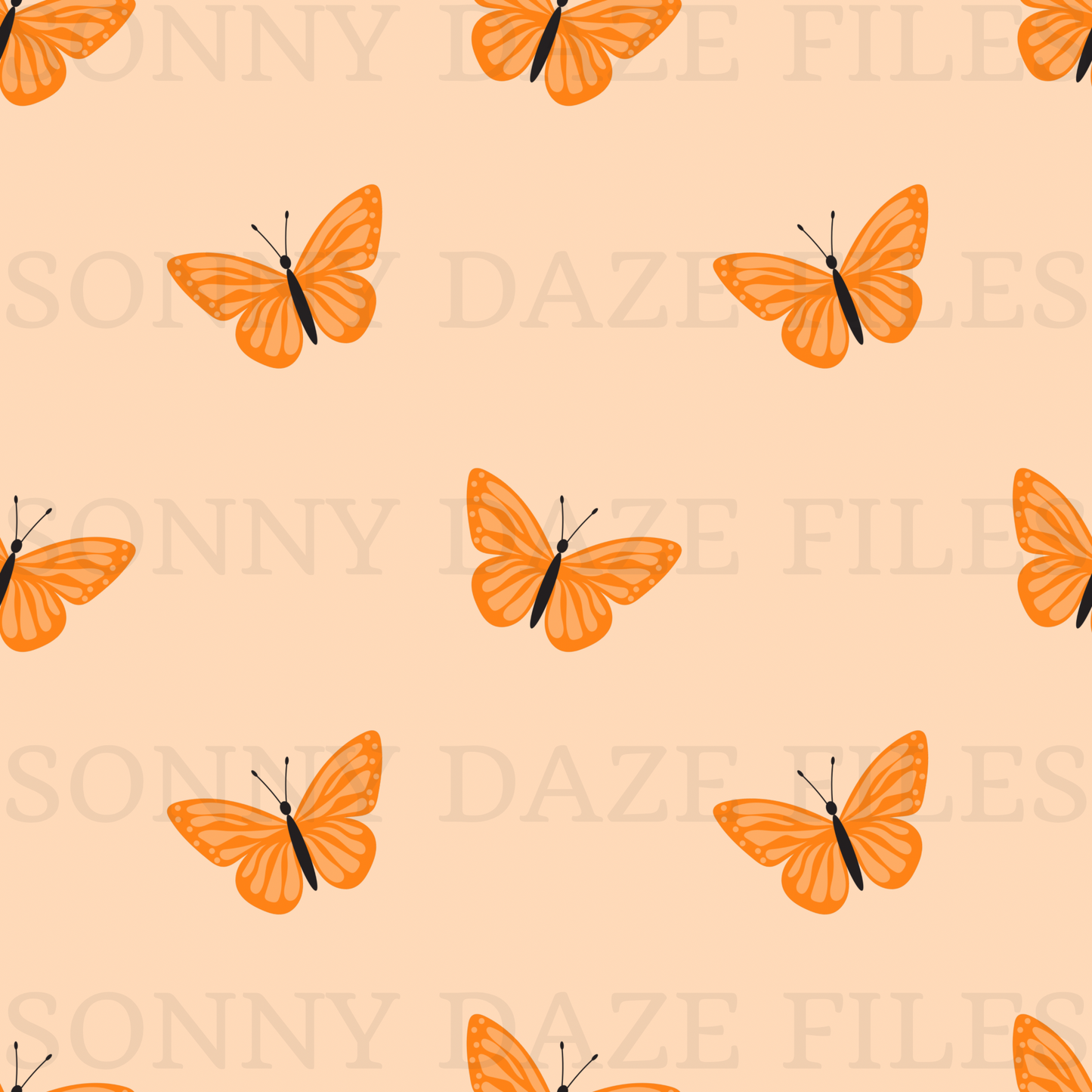 Orange Butterfly patchwork and butterfly cord