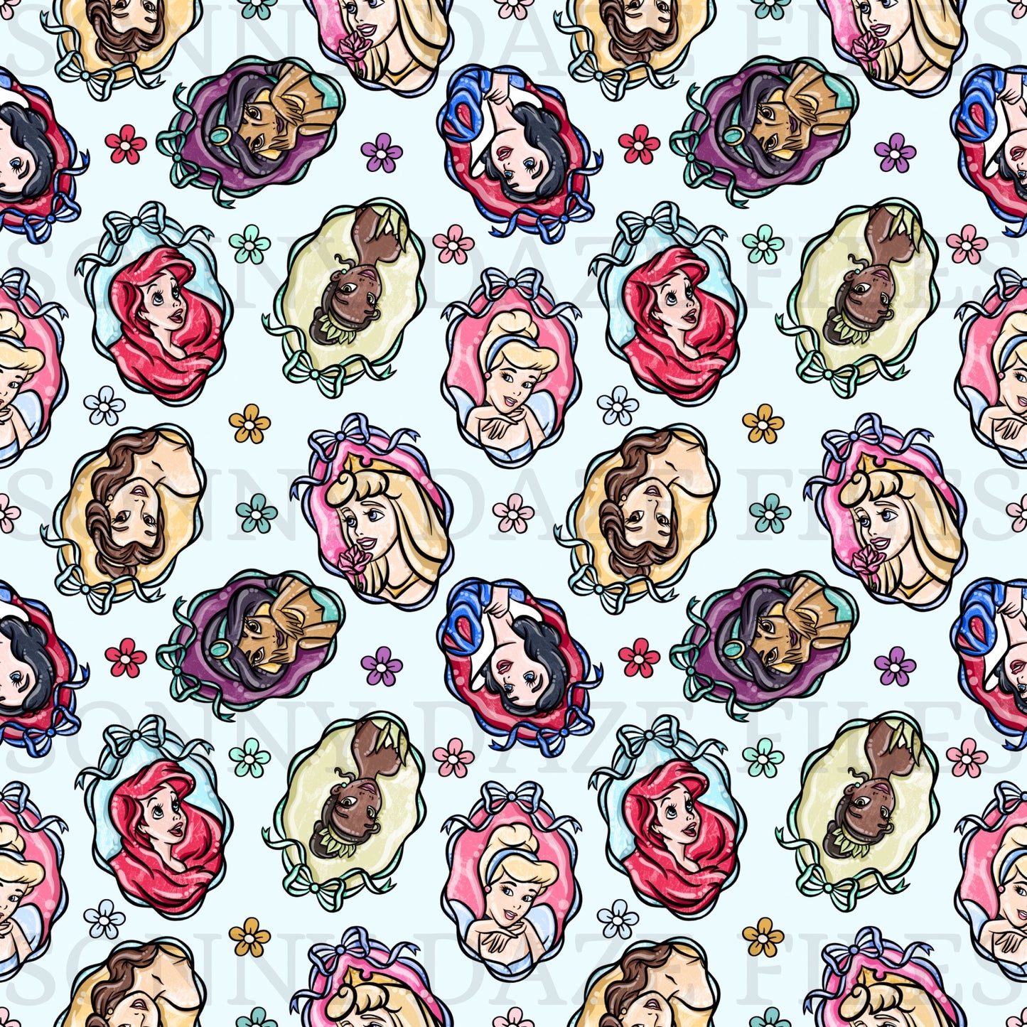 Princess portraits with flowers