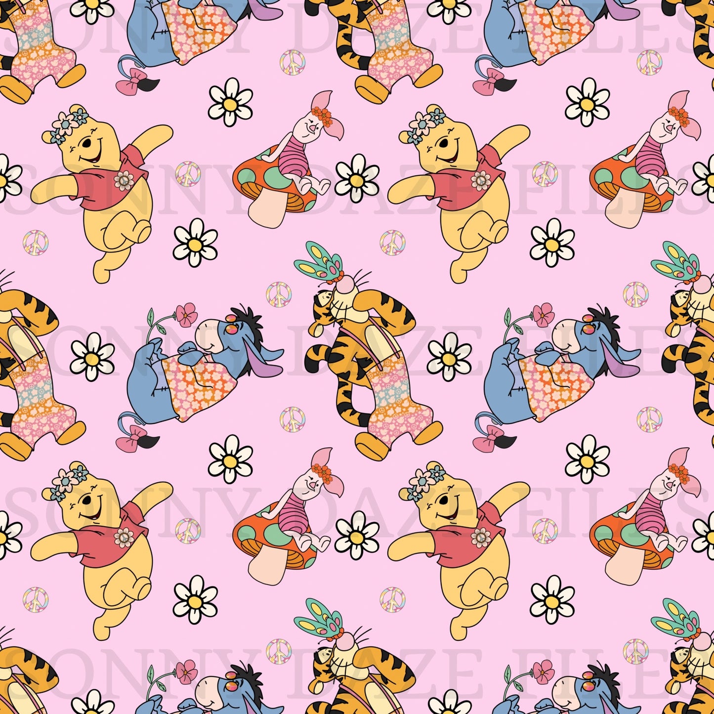 Honey bear & friends groovy