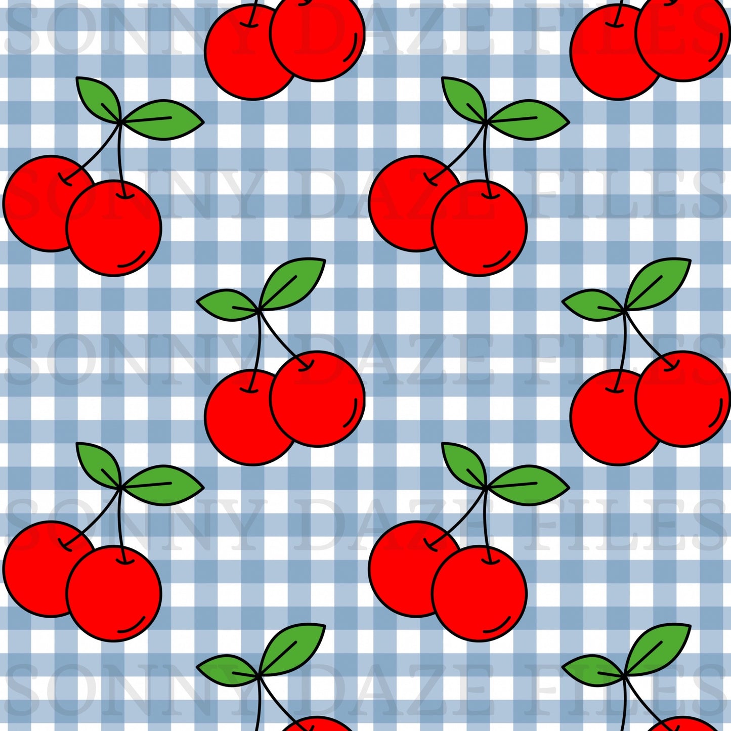 Cherries on gingham