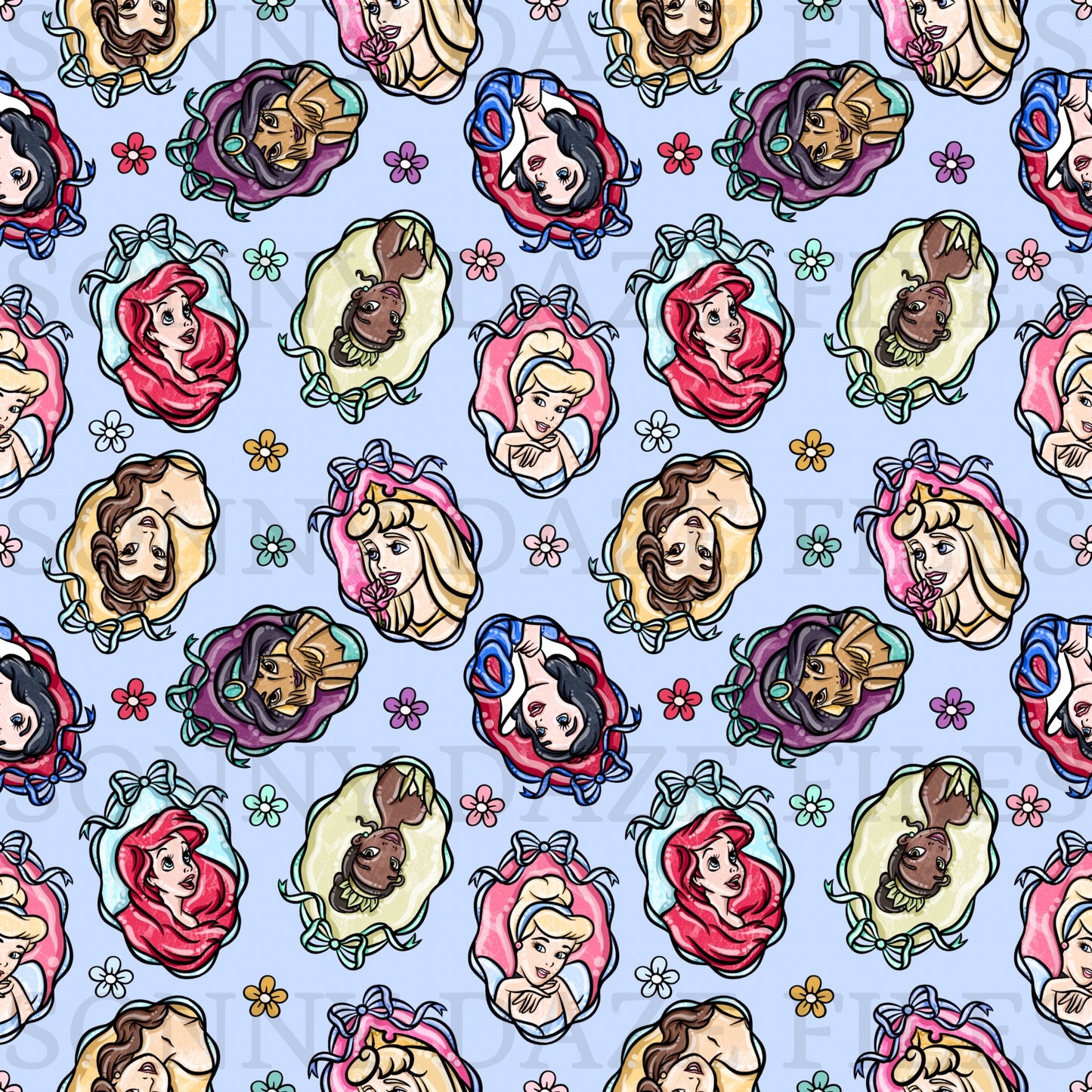 Princess portraits with flowers