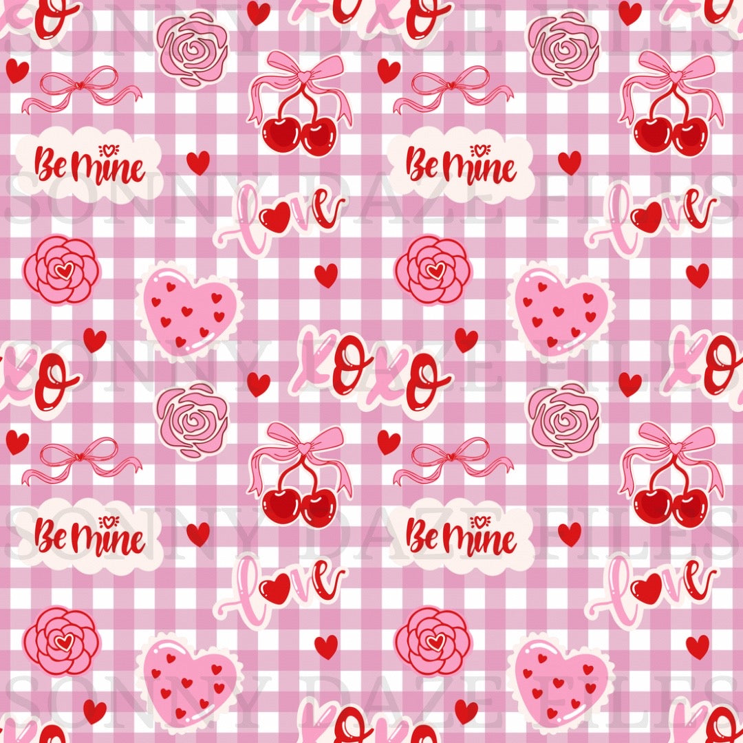 Valentines day pink gingham