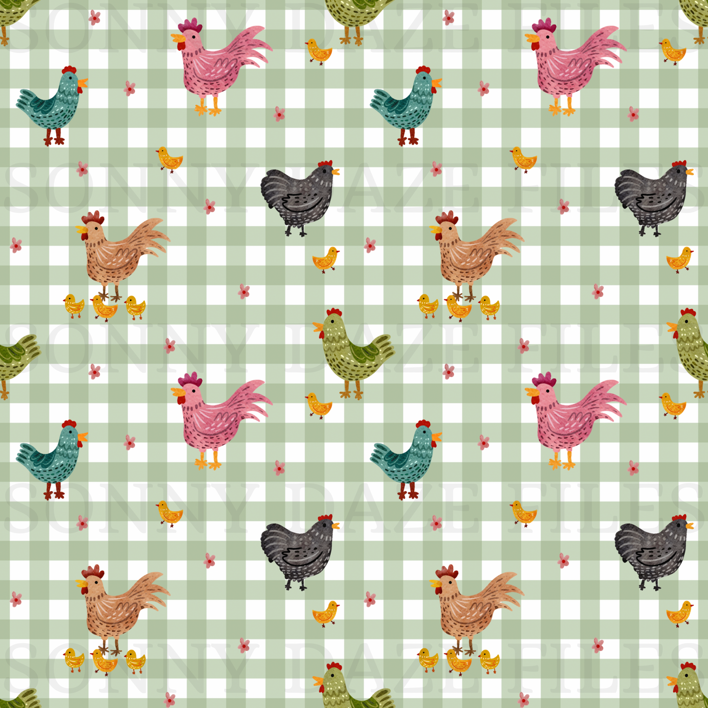 Chickens gingham