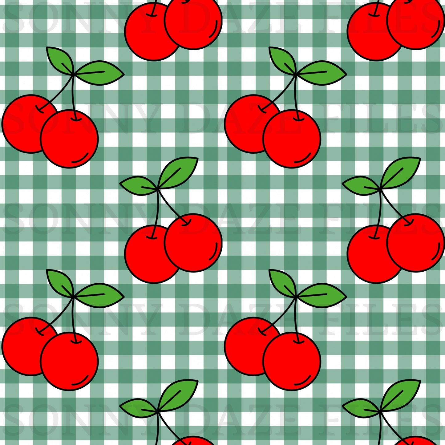 Cherries on gingham