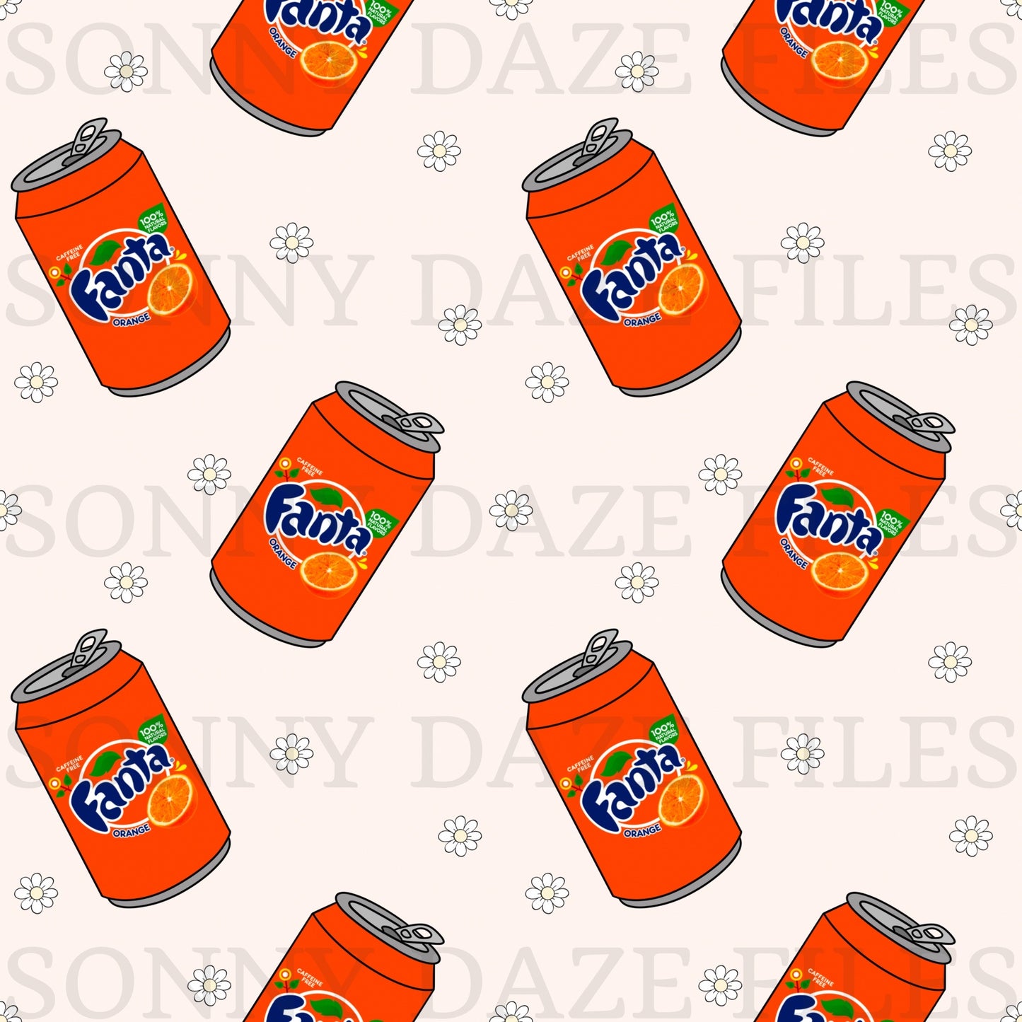 Orange soda with flowers