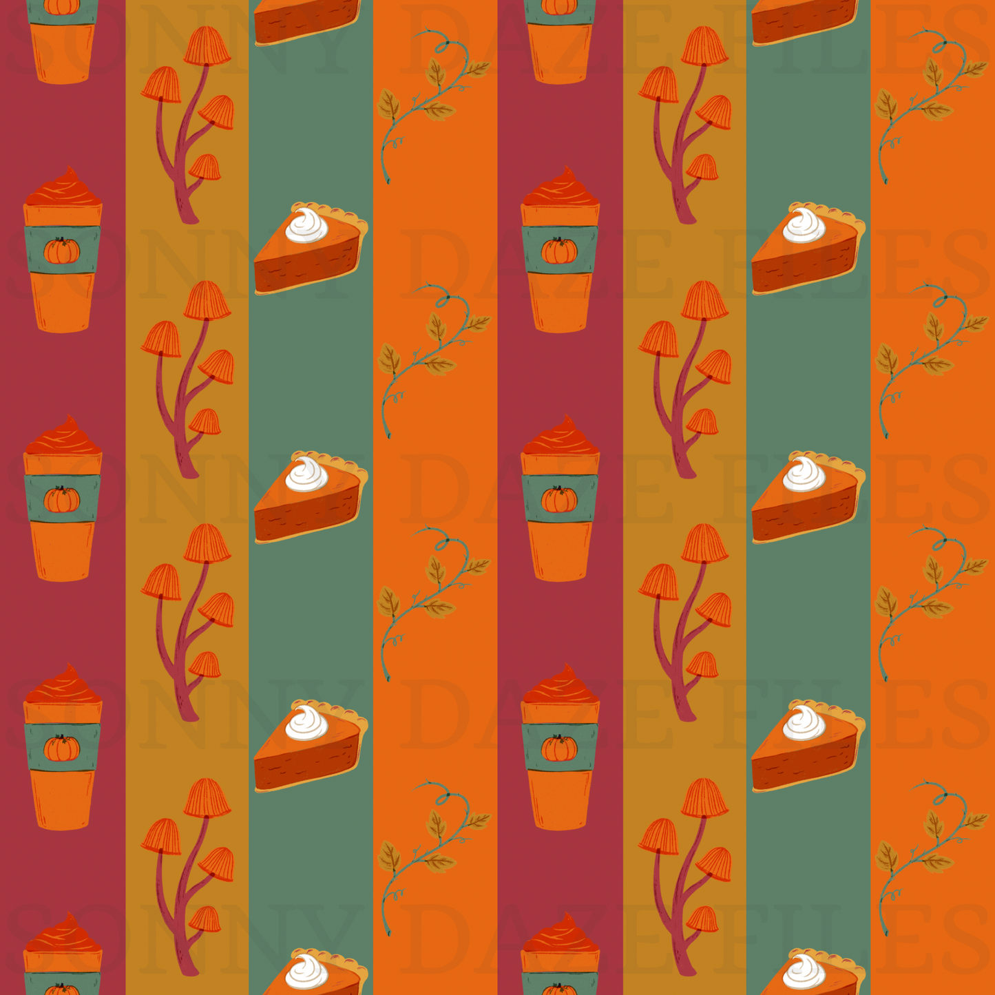 Fall pumpkin stripes