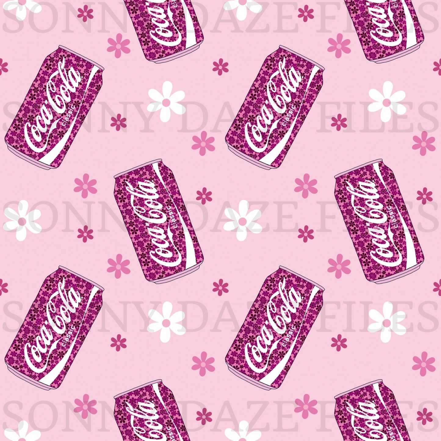 Pink Floral soda cans