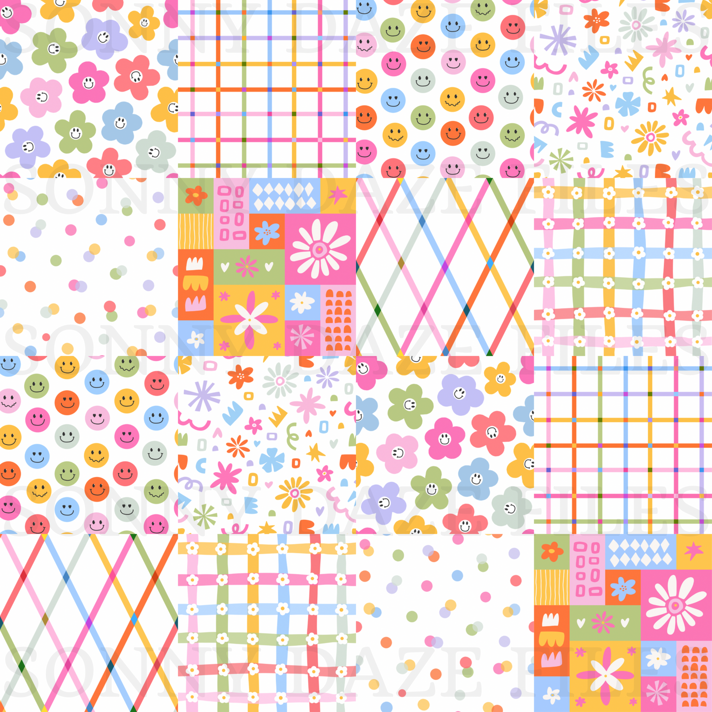 Bright checkered patchwork