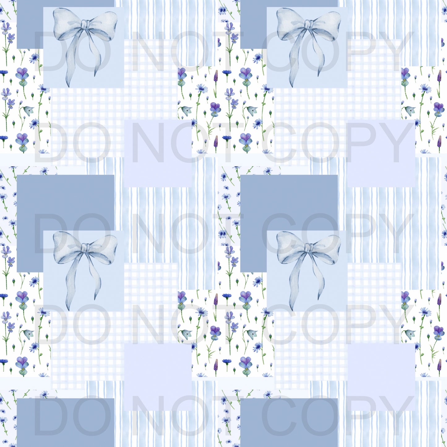Blue floral patchwork