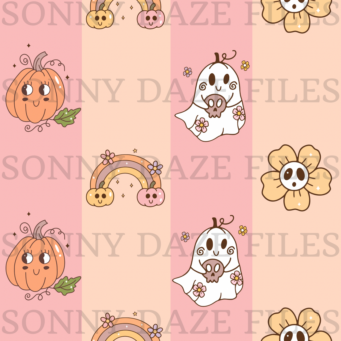 Girly halloween stripes