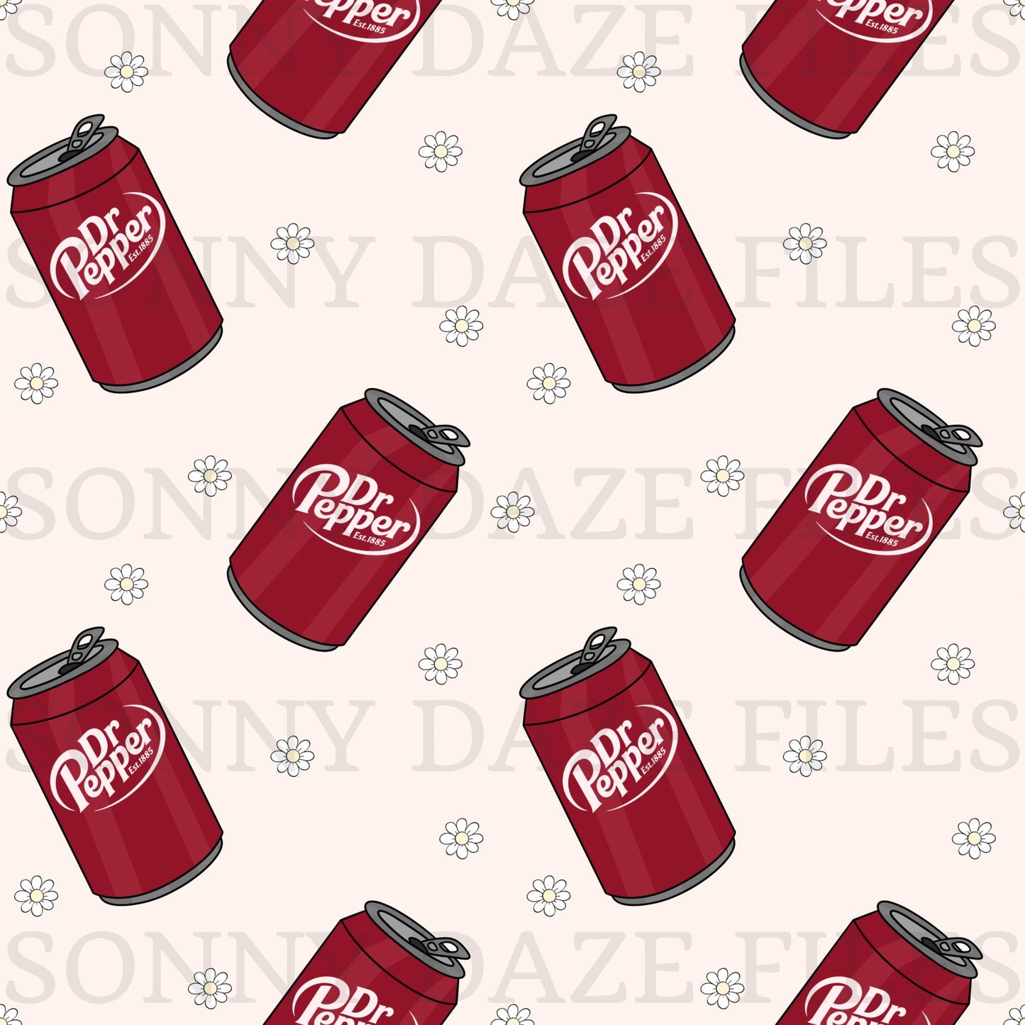 Maroon soda with flowers