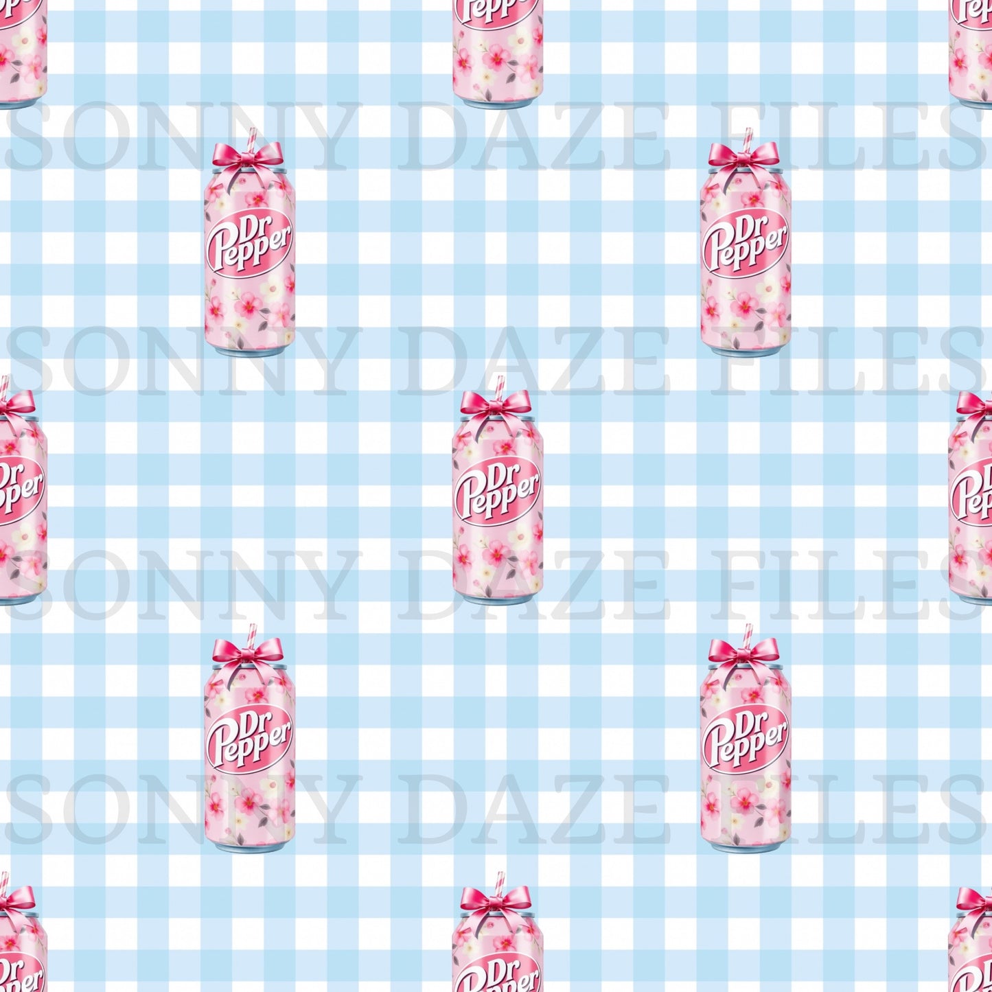 Coquette floral soda on gingham