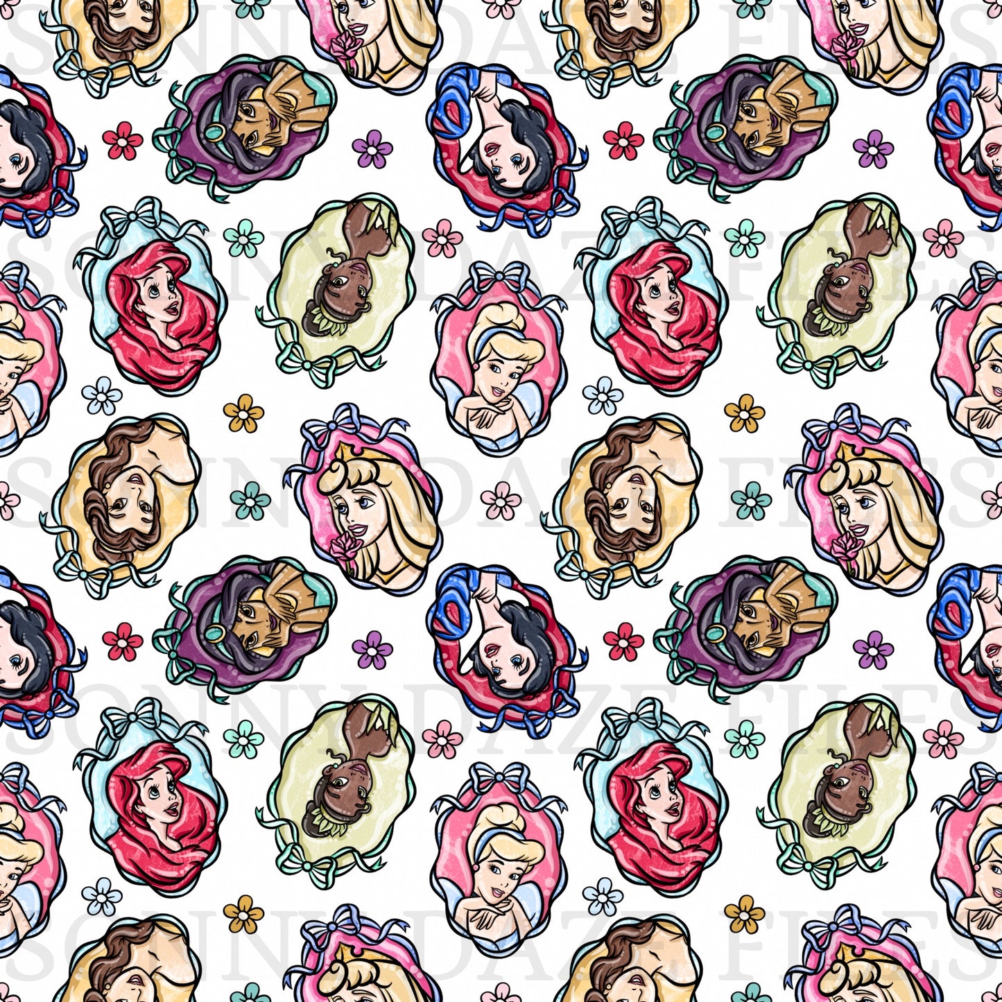 Princess portraits with flowers