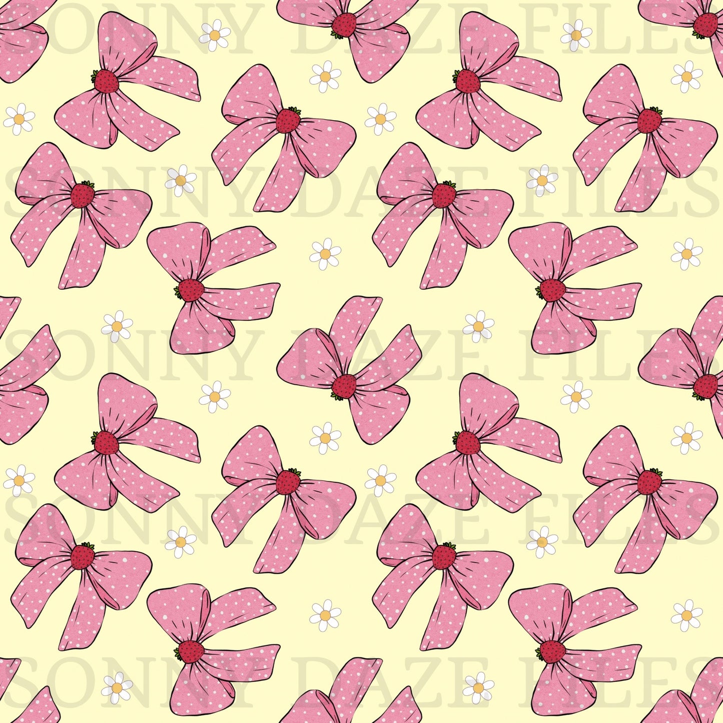 Strawberry bows with daisies