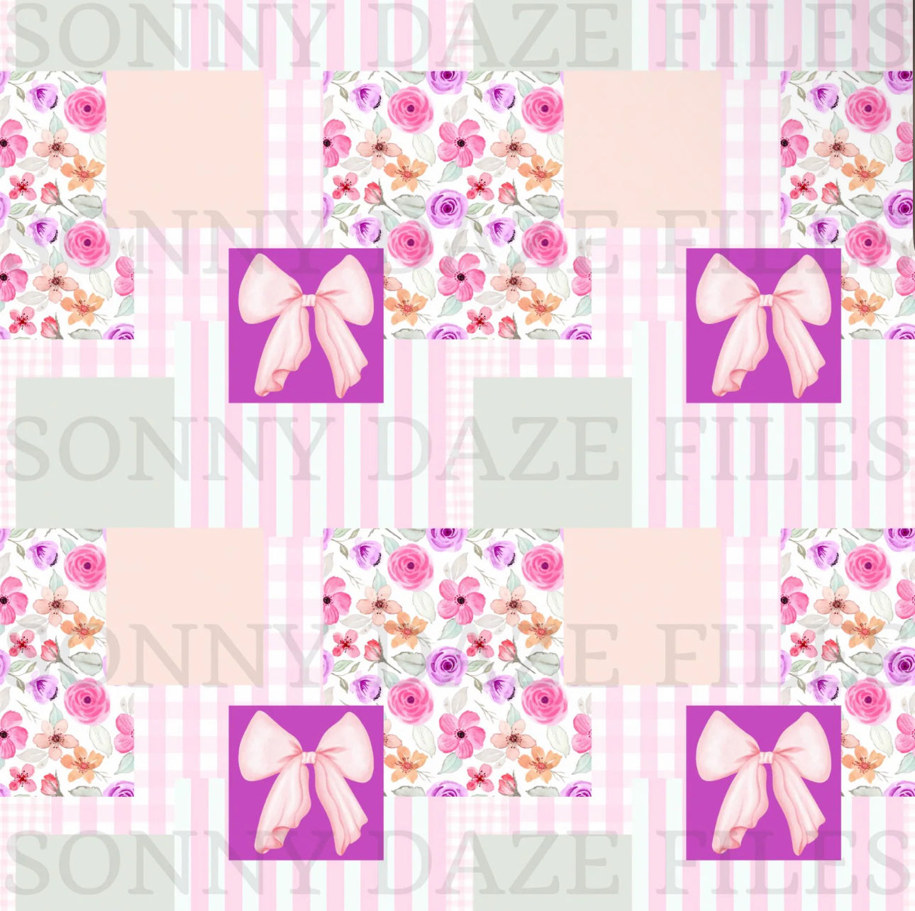 Floral bow patchwork