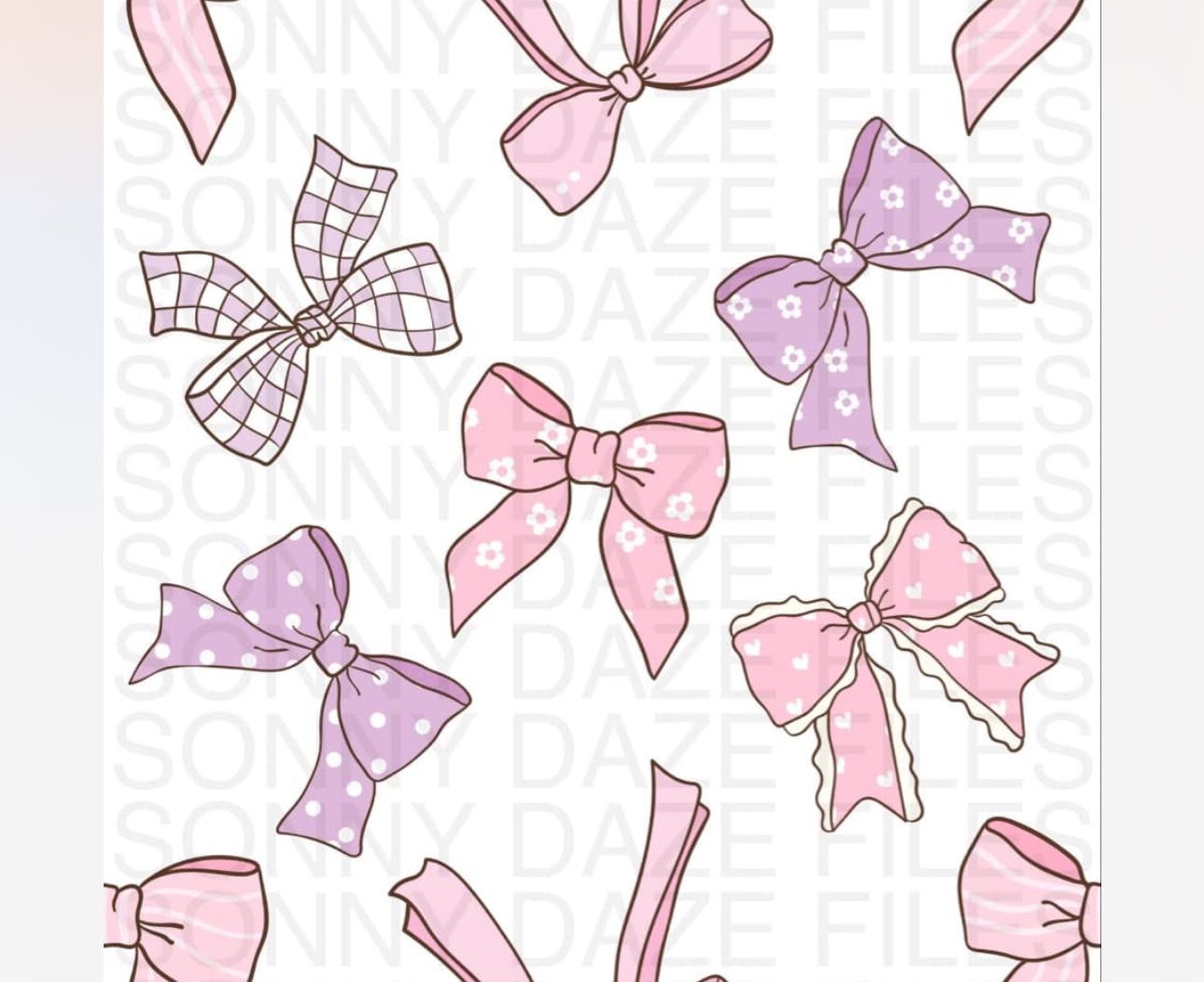 Coquette bows with hearts