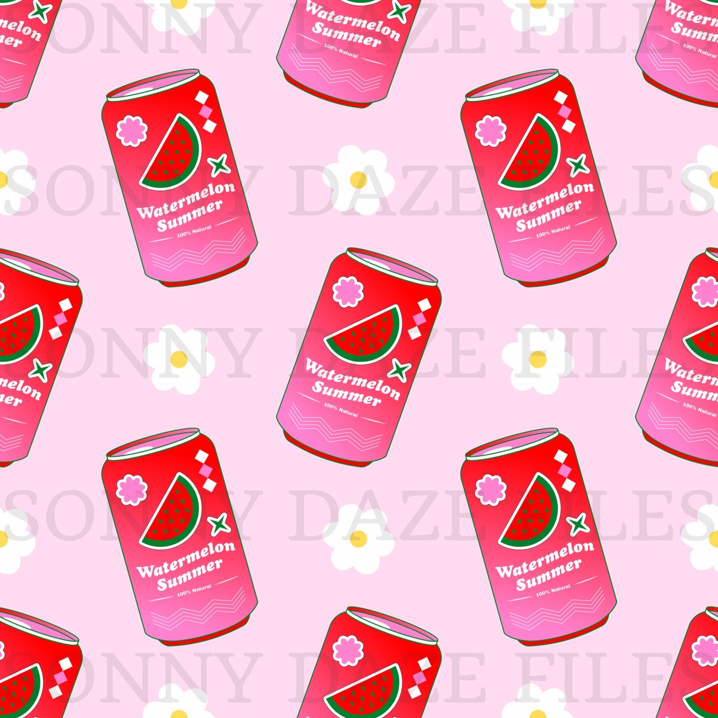 Watermelon floral soda