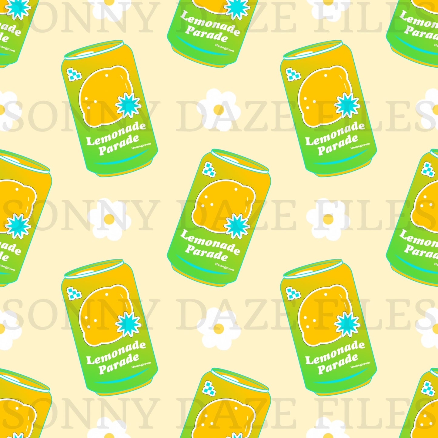 Lemonade floral soda can
