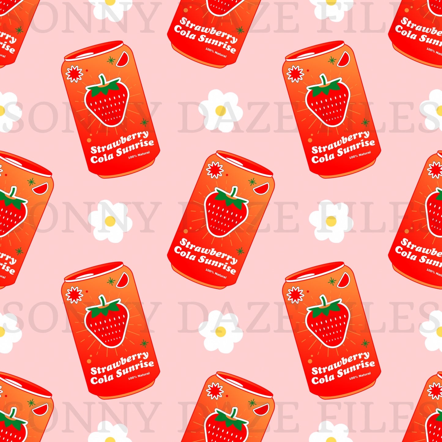 Strawberry floral soda