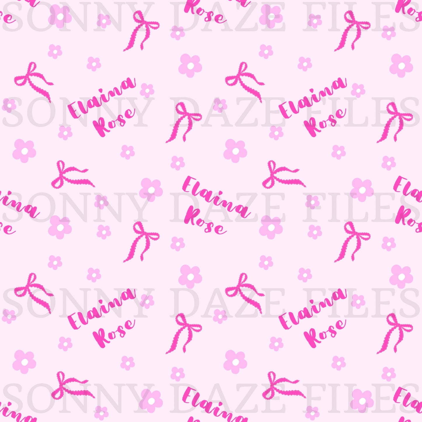 Name file bows and flowers