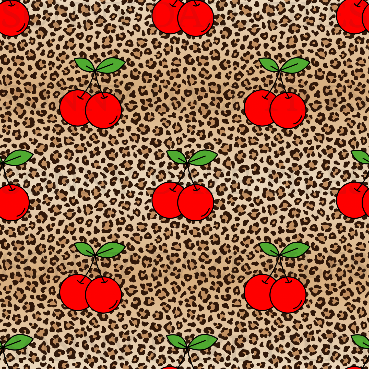 Cherries on leopard