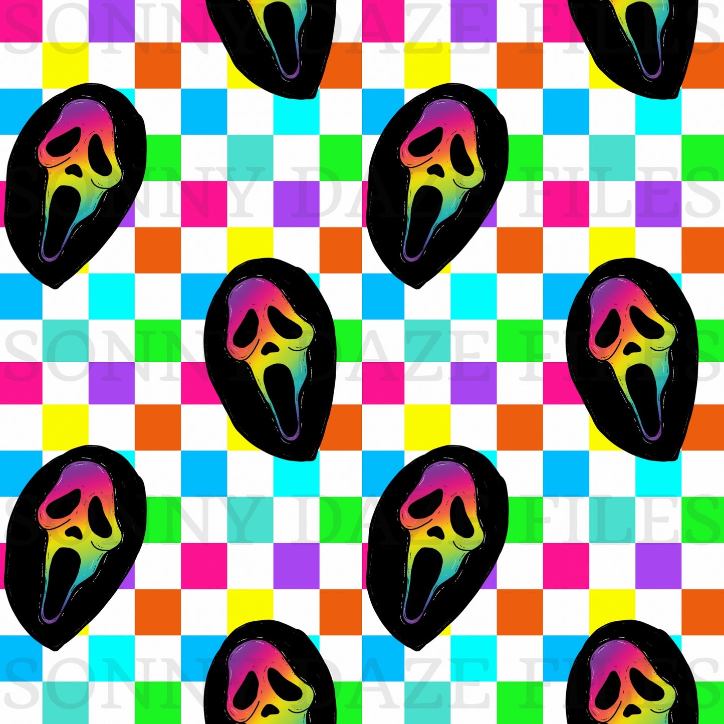 Rainbow checkered ghost