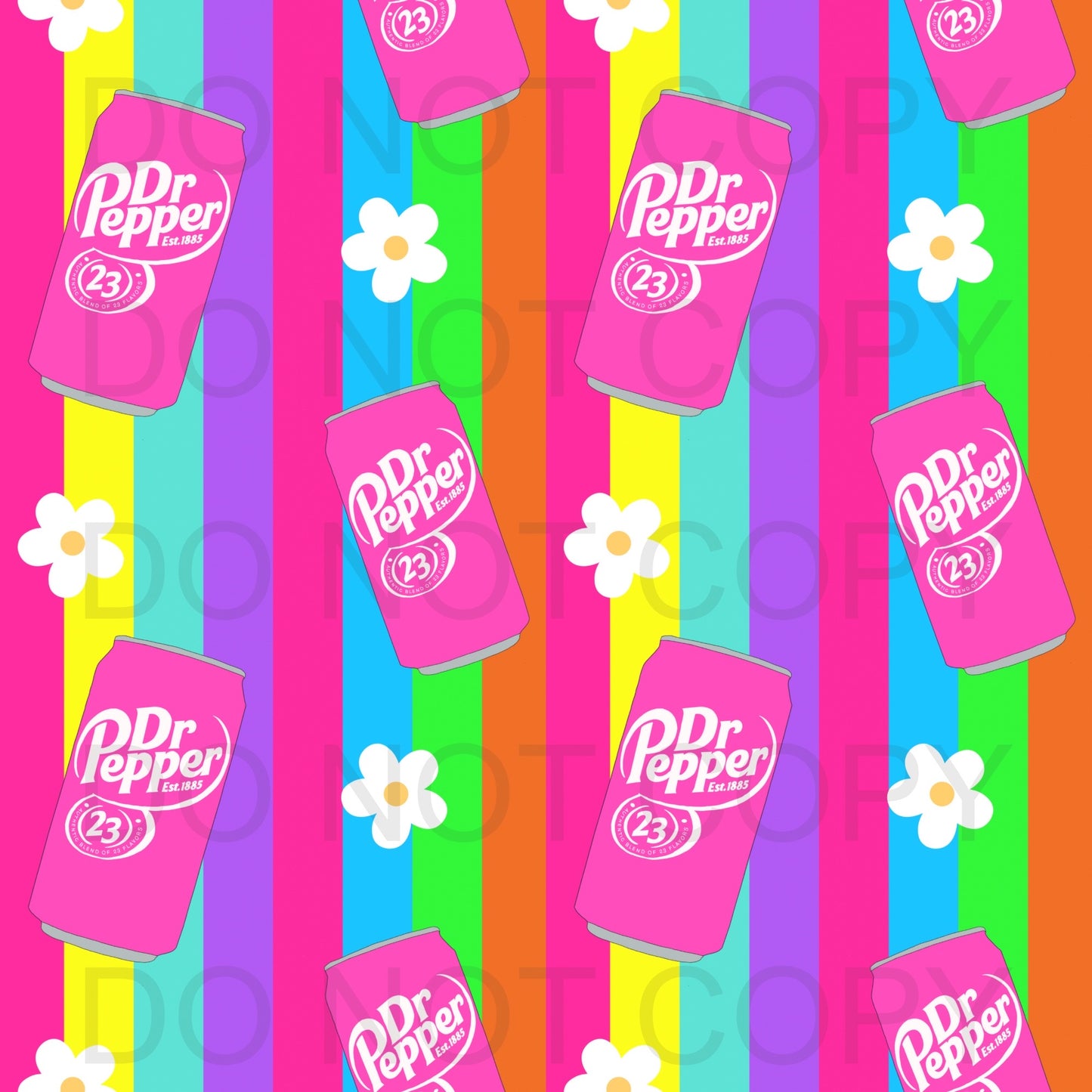 Pink soda with flowers