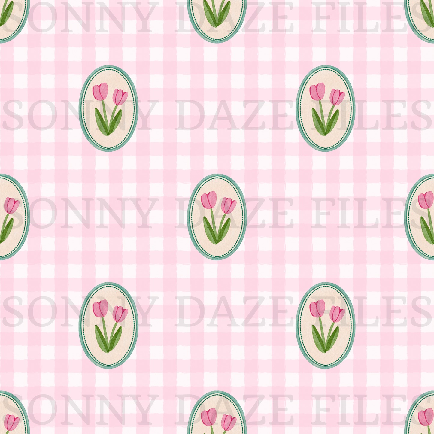 Flowers on gingham