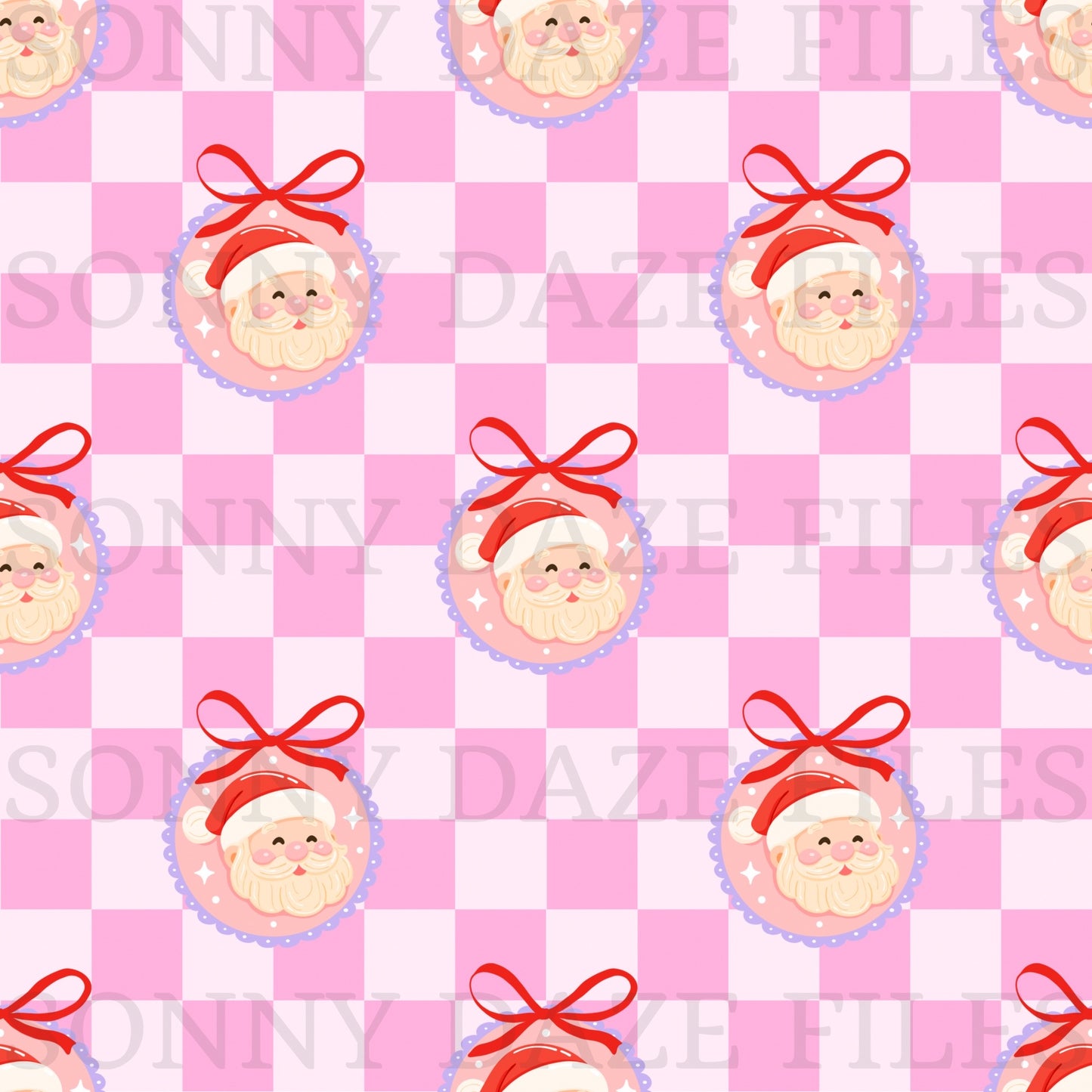 Santa pink checkered