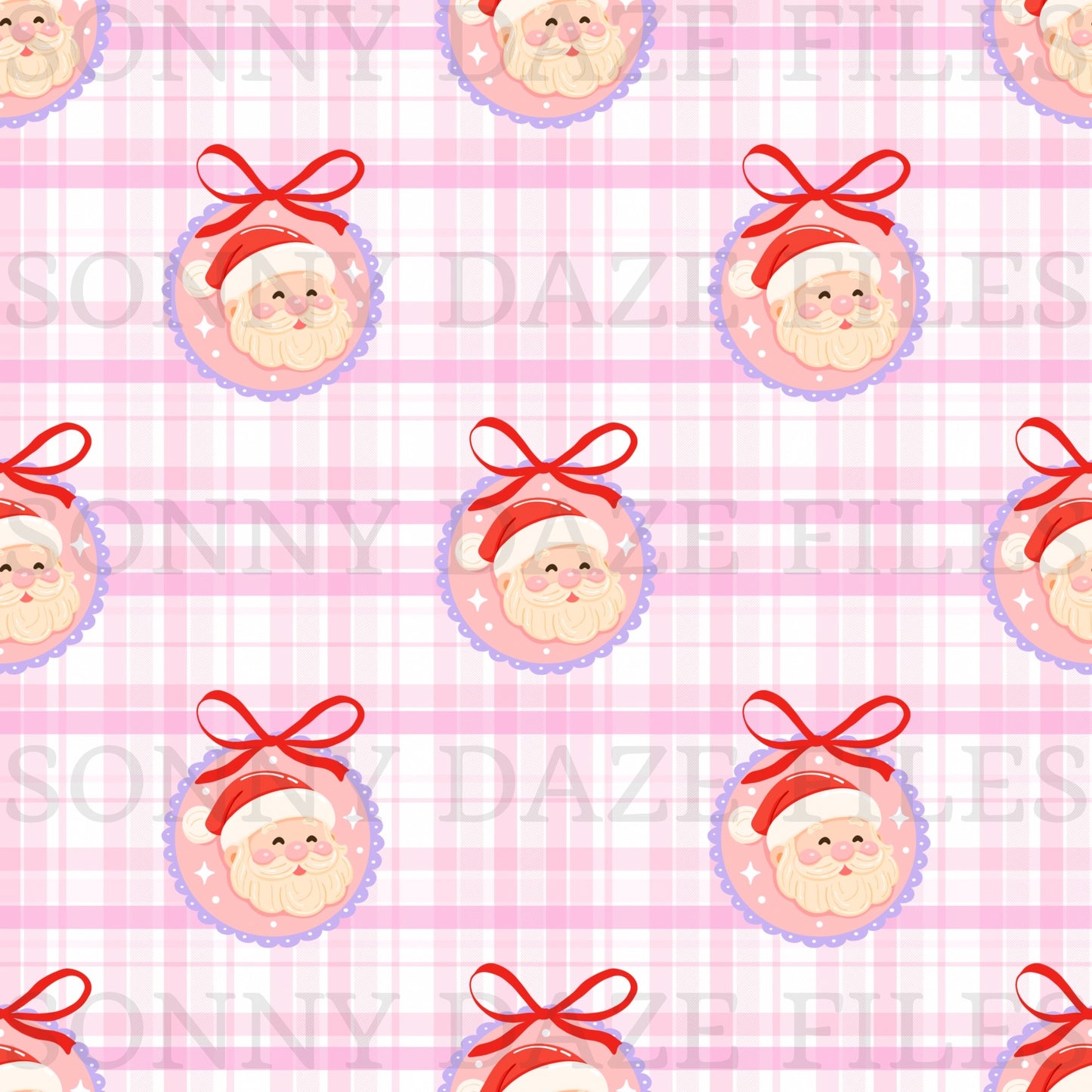 Santa pink plaid