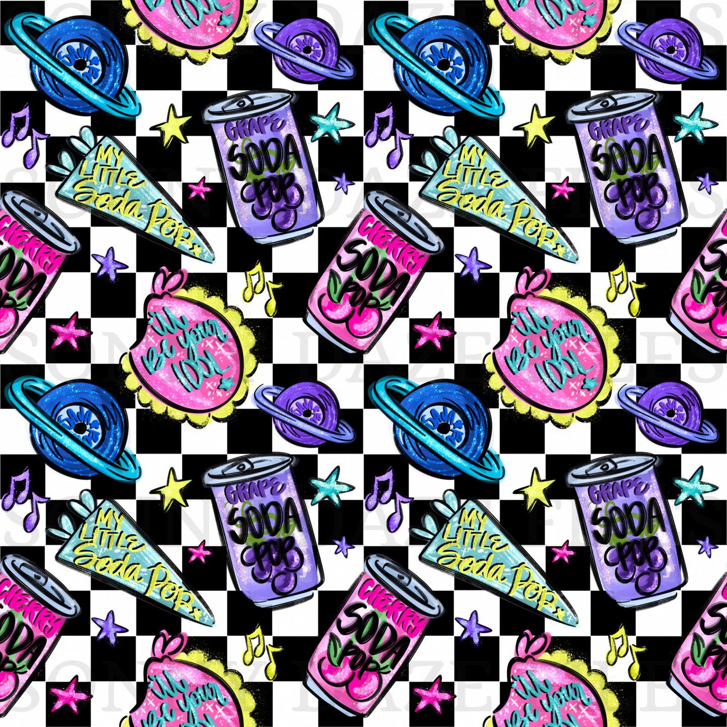 Soda pop checkered